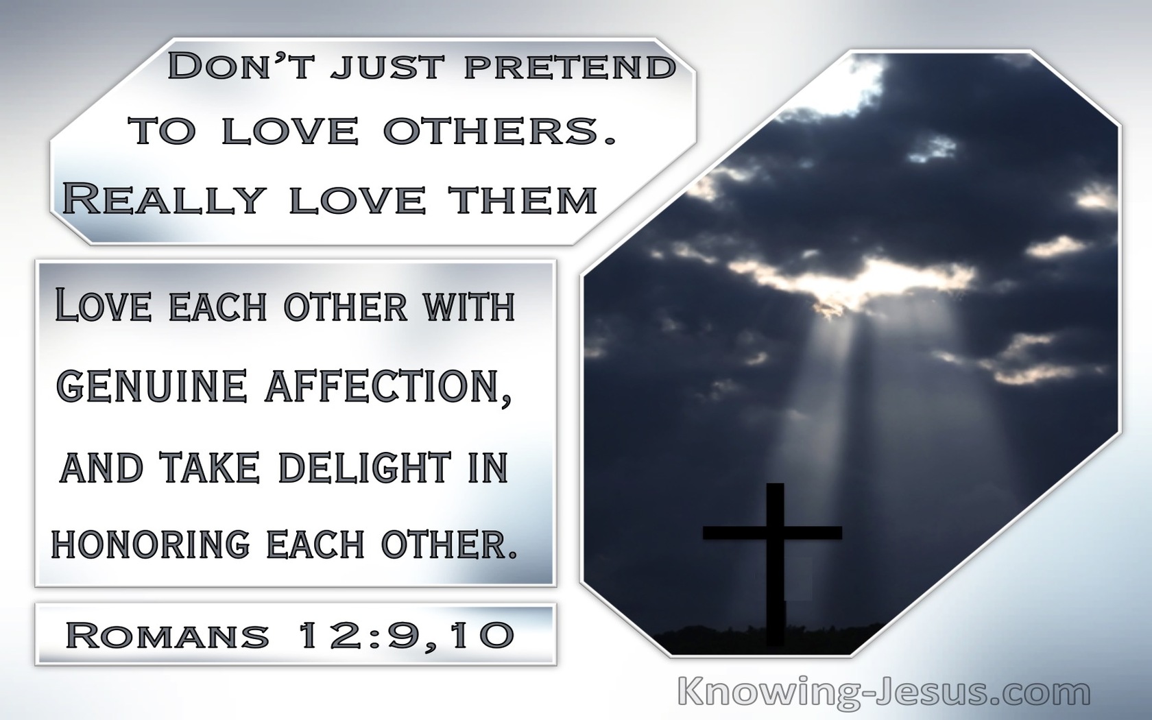 Romans 12:9:10 Dont Just Pretend To Love Others. Really Love Them (silver)